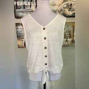 Ricki’s Henley Blouse Tie Front Knot Sleeveless Top